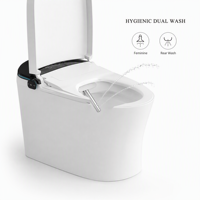 Toilette intelligente sans réservoir, bidet électrique automatique, siège chauffant, design moderne, télécommande incluse, siphon en S, double chasse d'eau