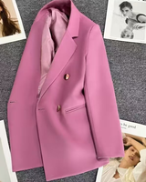 Veste de Costume Élégante pour Femme, Nouvelle Version Coréenne Printemps-Automne 2026, Style Célébrité Internet, Double Boutonnage, pour Affaires