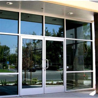DAIYA Portes d'entrée commerciales en aluminium avec porte française noire