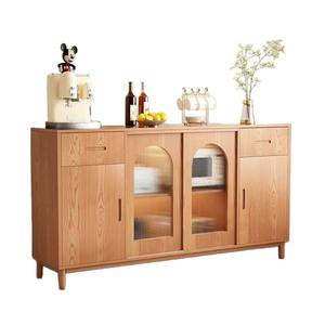 Aparador de Madera Maciza de 900 mm de Alto, Mueble de Almacenamiento con 3 Compartimentos para Sala de Estar o Comedor - Product Image 4