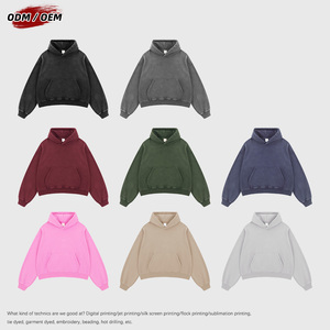 Sudadera con Capucha <span class=keywords><strong>Vintage</strong></span> para Hombre, Estilo Holgado, Lavada y Desgastada, con Estampado Digital, Sudadera Corta de Forro Polar para Invierno - Product Image 4
