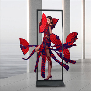 Li Ping 2.5mm IP65 xếp hạng dọc sàn đứng chiến dịch quảng cáo áp phích quảng cáo giá KT bảng chống gió ngoài trời loại cửa - Product Image 4