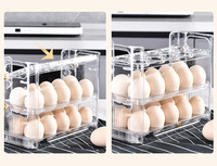 Conteneur de rangement pour œufs en plastique à 3 niveaux, détachable, type vertical, 30 compartiments, design moderne, montage facile, pour réfrigérateur et garage