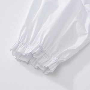 เดรสผ้าฝ้ายทอเนื้อแน่นสไตล์วินเทจสำหรับผู้หญิง ทรงเอ ความยาวปานกลาง คอวี แขนสั้น เอวสูง เหมาะสำหรับใส่ทำงานหรือใส่ลำลองในฤดูร้อน - Product Image 5