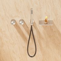 Ensemble de robinetterie de douche en or brossé et encastré dans le mur pour robinet de baignoire dissimulé à eau froide et chaude