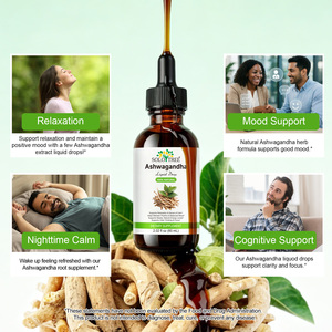 Gotas Líquidas de Ashwagandha SOLOTREE con Extracto de Plantas para Aliviar el Estrés, Calmar, Mejorar el Pensamiento, la Concentración y Equilibrar el Estado de Ánimo - Product Image 6