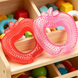 Jouet de dentition apaisant en forme de pomme, rempli d'eau, de qualité alimentaire, pour bébés, vente en gros - Product Image 1