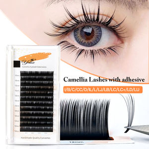 Extensões de Cílios Yelix 0.07mm Camellia L/LU/B/C/D Easy Fan Mega Volume Russo Camellia Auto Fan Cílios Naturais em Bandejas - Product Image 1
