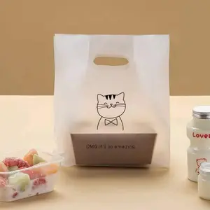 Impresión en color personalizada boca plana PE plástico troquelado bolsas de compras bolsas de tienda de ropa
