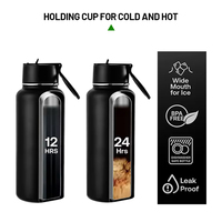 Bouteille d'eau sport isotherme en acier personnalisée Fonwhy de 32 oz avec paille rabattable, support magnétique MagSafe pour téléphone portable, idéale pour le camping et respectueuse de l'environnement