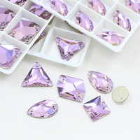 Dongzhou Cristaux Luxe Qualité Flatback Non-Hotfix Coudre sur Rhinestones Mix Shaped Violet Color DIY Garment Sewing Accessories
