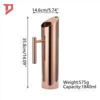 Pot à eau créatif en acier inoxydable avec poignée pour utilisation en KTV et bar, grande capacité 2L/1.5L/1.2L, bouilloire à eau froide pour barman