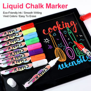 Meilleures ventes fournitures scolaires 8 couleurs <span class=keywords><strong>tableau</strong></span> <span class=keywords><strong>noir</strong></span> Art craie pinceau marqueur Graffiti 6mm liquide craie marqueurs stylos - Product Image 3