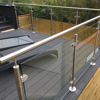 Garde-corps en verre moderne pour extérieur, balustrades d'escalier, support de colonne, main courante en acier inoxydable pour balcon
