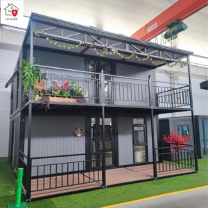 บ้านพักตากอากาศสำเร็จรูปหรูหราทันสมัยแบบพกพา 2 ชั้น ขนาด 20/40 ฟุต แบบขยายได้ ดีไซน์พับเก็บได้ ใช้เป็นบ้านพักตากอากาศหรือสำนักงาน - Product Image 3