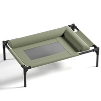 Lit surélevé pour chien, utilisation quatre saisons, pour chiens de taille moyenne et petite, tapis respirant, coussin de couchage en cuir, lit pour chat, accessoires pour animaux de compagnie