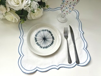 Sous-verre en dentelle ondulée brodé, décoration de table en tissu personnalisée, fourniture directe d'usine