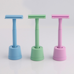 มีดโกนโลหะหลายสีแบบใช้ซ้ำได้ ใบมีดสองคม คุณภาพสูงสำหรับผู้หญิง - Product Image 3