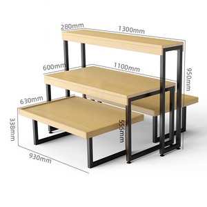 Nhà máy trực tiếp gỗ nhiệm vụ ánh sáng có thể điều chỉnh trở lại hiển thị Kệ tiên tiến phong cách cửa hàng đứng cho triển lãm thương mại và hiển thị mỹ phẩm - Product Image 2