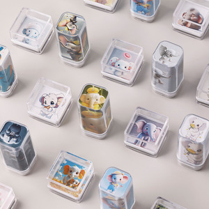 Piccolo sigillo creativo e carino trasparente per conto della mano che rende il punto di riferimento per la costruzione di animali in materiale plastico punto panoramico piccolo sigillo - Product Image 4