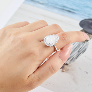 New Chinese Style Gourd Shaped Open Ring Micro Set Zircon Imitation White Jade Adjustable Index Finger Ring Exquisite Design - Product Image 2