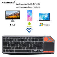 Teclado Inalámbrico OEM en Árabe e Inglés, Teclado Ruso Inalámbrico con Retroiluminación LED y Panel Táctil para PC