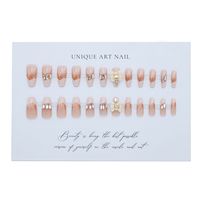 Vente en gros de faux ongles longs en plastique écologique français, faits à la main, effet salon, faciles à porter, emballage complet