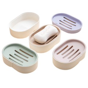 <span class=keywords><strong>Porte</strong></span>-<span class=keywords><strong>savon</strong></span> en plastique à la mode écologique double couche pour salle de bain d'hôtel avec bac d'égouttage <span class=keywords><strong>et</strong></span> couvercle - Product Image 1