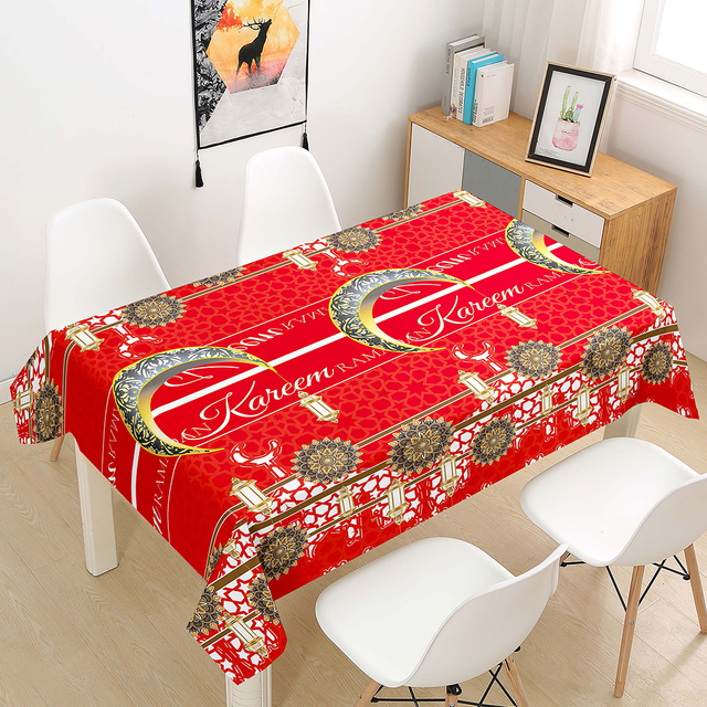 Table Decorations Pvc Ramadan Kareem Table Cloth for Ramadan