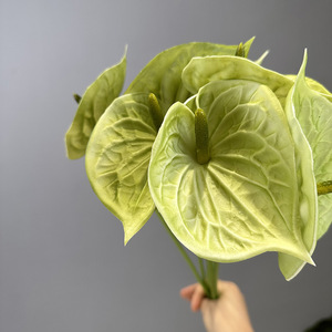 S967 3D nhân tạo anthurium với PU Flamingo cọ trắng guanyin hoa sen đám cưới trang trí nhà nhân tạo anthurium - Product Image 5