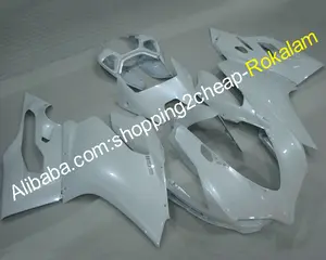 ชุดสี ABS มอเตอร์ไซค์,เคลือบเงาสีขาวสำหรับ Ducati 1199 1199S 2012 2013 2014 899