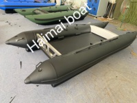 Haute qualité 430cm PVC catamaran Sport Yacht en acier inoxydable ou bois tableau arrière gonflable à grande vitesse en fibre de verre chat bateau