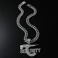 Collier Chaîne Cubaine Hip Hop pour Hommes, Pendentif Lettre SECURITY, Or 14K, Micro-Pavé de Zircons, Style Streetwear, Cadeau