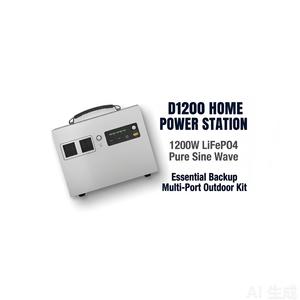 Estación de Energía Portátil D1200 de 1200W, Generador Solar de Onda Sinusoidal Pura, Kit Esencial de Respaldo con Múltiples Puertos - Product Image 6