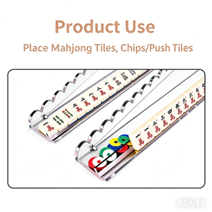 Soporte transparente para mahjong de 20 pulgadas con tira magnética, varilla de empuje, regla para empujar cartas y asistente de gestión de fichas tres en uno - Product Image 5