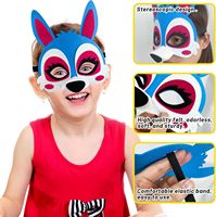 8 Masques d'Animaux en Feutre pour Enfants Renard/Lapin/Singe/Tigre/Loup/Panda/Élan/Ours Antimal Zoo Anniversaire Halloween Noël Fête