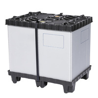 Boîte pliable en plastique imbriquée pour nouilles plates avec couvercle verrouillable pour emballage de conteneur de voiture