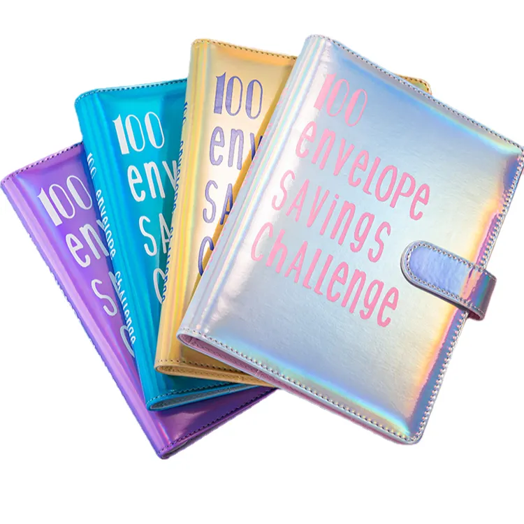 Envelopes De Dinheiro A5 Barato Personalizado Pu Binder Orçamento com Adesivos 100 Dias Livro Evnvelope Poupança Desafio Orçamento Binder