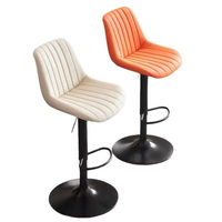 Chaise de bar commerciale en cuir de style industriel moderne - Pivotante en métal avec hauteur réglable pour bar à domicile, salon, extérieur et salle à manger