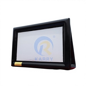 Écran de projection gonflable commercial personnalisé en forme de château, en PVC durable, pour la location de fêtes en extérieur - Product Image 1
