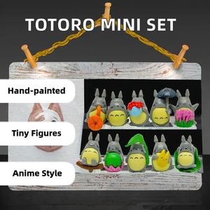 10 món/bộ Mô hình hoạt hình <span class=keywords><strong>Totoro</strong></span> HG-129 Thu nhỏ Tranh vẽ thủ công Đồ sưu tầm Trang trí sân vườn Nhựa Phô mai Mèo Anime Mini - Product Image 2