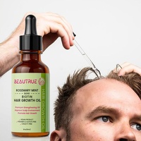 Promotion de vente chaude 60ml d'huile de croissance de cheveux de romarin biologique naturel traitement de cuir chevelu de marque privée avec de l'huile de croissance de menthe de biotine