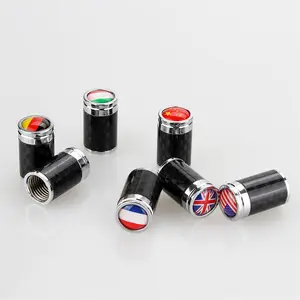 Aangepaste Zinklegering Metalen Onderdelen Vlag Logo Generieke Tyre Wheel Valve Dust Caps