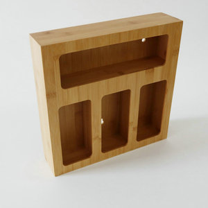 Bamboo food <b>storage</b> bag organizer, <b>kitchen</b> drawer organizer, multi-functional <b>storage</b> and sorting <b>box</b>, drawer type - Product Image 3