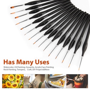Ensemble de pinceaux professionnels pour artistes miniatures, 15 pièces, poils en nylon, manche en <span class=keywords><strong>bois</strong></span>, détails fins, acrylique, <span class=keywords><strong>aquarelle</strong></span> - Product Image 4