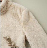 Veste Courte Femme en Fausse Fourrure de Vison, Col Montant, Fermeture Éclair Intégrale, 100% Polyester, Douce et Moelleuse, Couleur Unie, Manteau d'Hiver en Peluche