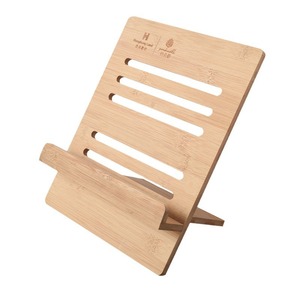 Bamboo <b>Tablet</b> <b>Stand</b> Adjustable Wood Bookshelf For Home Use Natural Color - Product Image 3