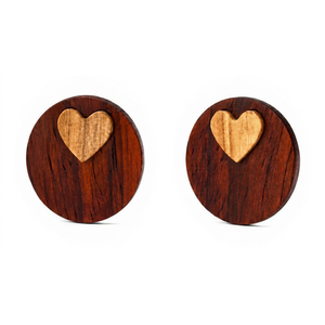 Boucles d'oreilles en bois artisanales, bijoux de mode, bois naturel léger, accessoires pour femmes et fournitures de bijoux en gros - Product Image 1