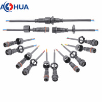 Barre lumineuse DC Power Output Étanche LED Fil Harnais Moulé 4 Broches Mâle Femelle Prise Électrique M16 Moulé 20/22/24 AWG Câble