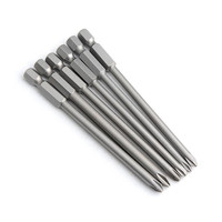 Jeu de tournevis de sécurité T25 anti-effraction, embouts magnétiques Torx et plat, embouts hexagonaux 1/4 pouce, longueur 100 mm